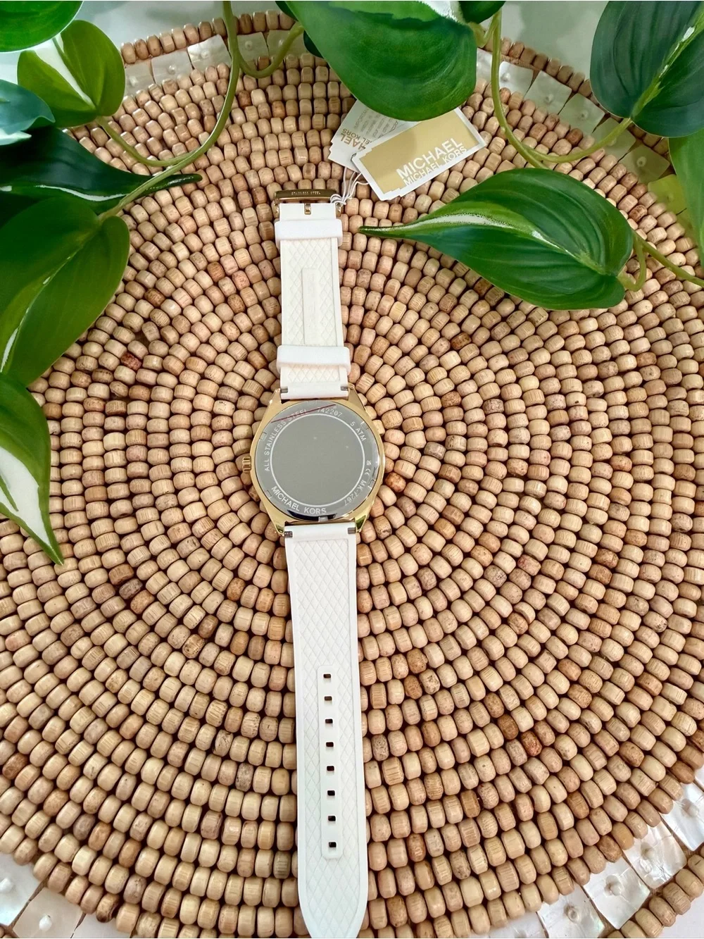 Michael Kors Women's White and Gold Chronograph Watch
